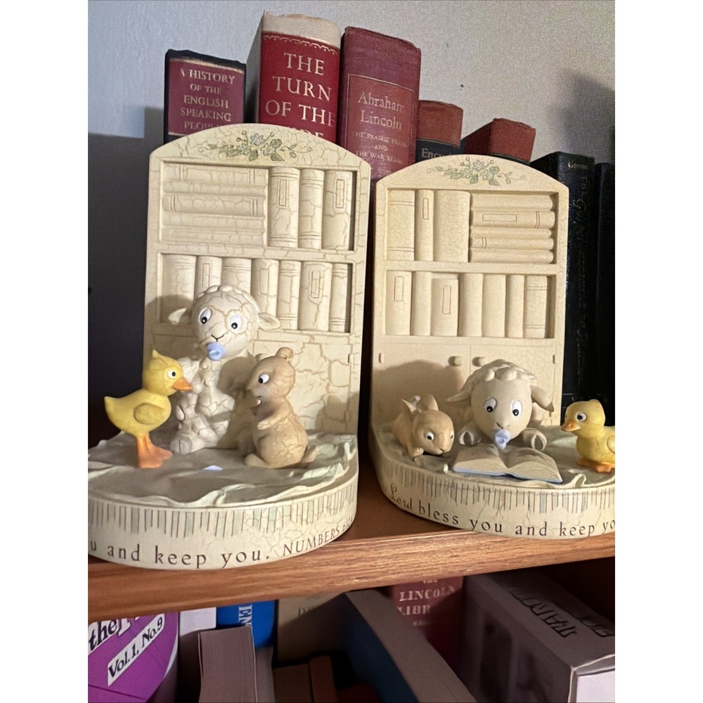 ADORABLE Dayspring Really Wooly bookends "The Lord Will Bless You & Keep You"